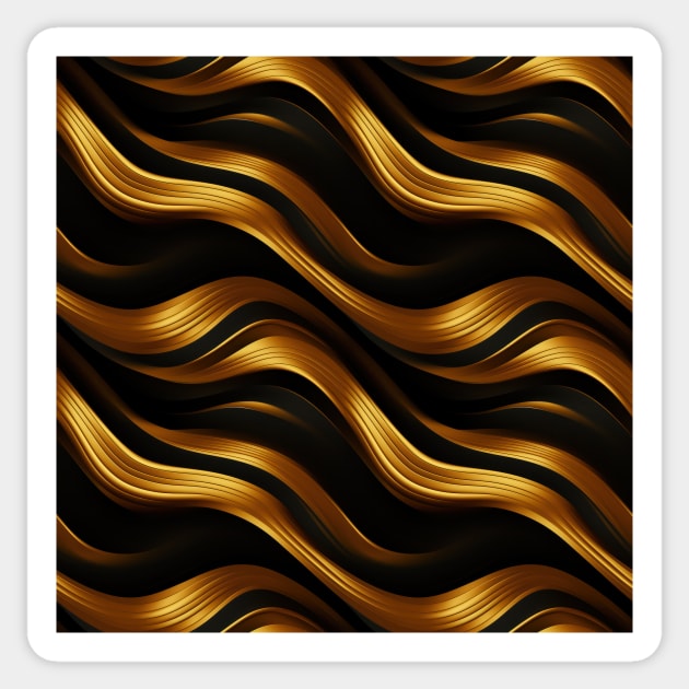 Golden Harmony: Abstract Stripes in Luxe Gold Sticker by star trek fanart and more